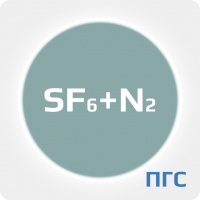 ПГС ГСО 1 разряд гексафторид серы SF6 (1 %)  в азоте N2  в баллоне УС 5 л. вентиль латунь