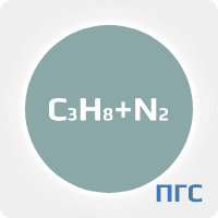 ПГС ГСО 1 разряд пропан (C3H8) 1,6% в азоте (N2) в стальном баллоне 4-5 л. вентиль латунь